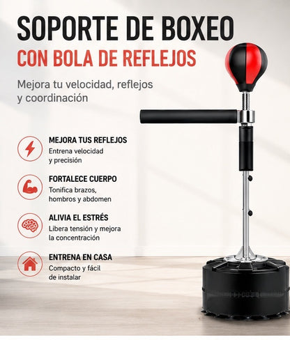 Soporte de boxeo con bola de reflejos