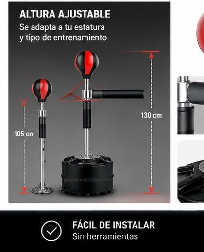 Soporte de boxeo con bola de reflejos